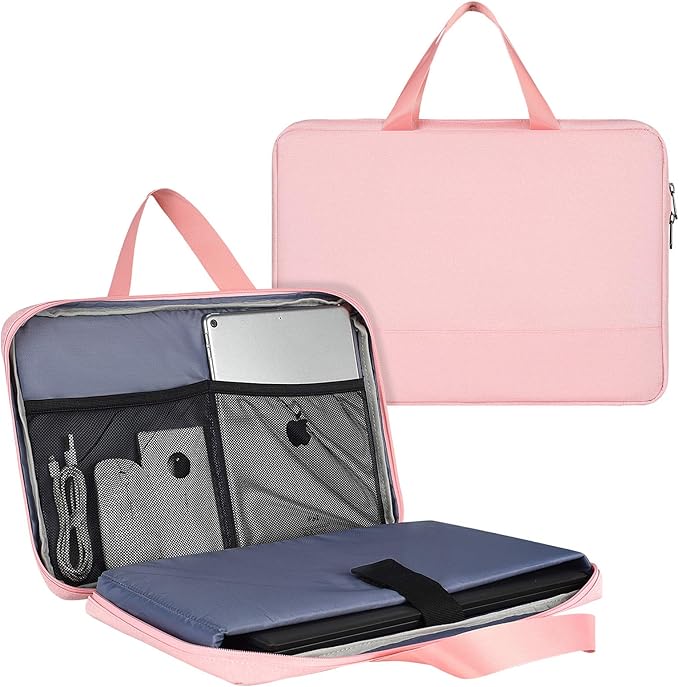 17-17.3 Inch Laptop Briefcase for Women Ladies Bag with Organizer for New HP Envy 17.3, Dell Inspiron 17/Dell G3 G7 17.3, Lenovo Ideapad 330 L340 17.3, TUF 17.3, MSI GS75 GL75 GF75 17.3" Case, Pink