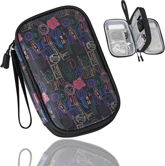 COSHAYSOO Unique Useful Travel Birthday Gifts for Women Travelers, Electronics Cord Cable Organizer Bag Case Tech Pouch Traveling Vacation Cruise Airplane Gadgets Essentials Organization, Vintage