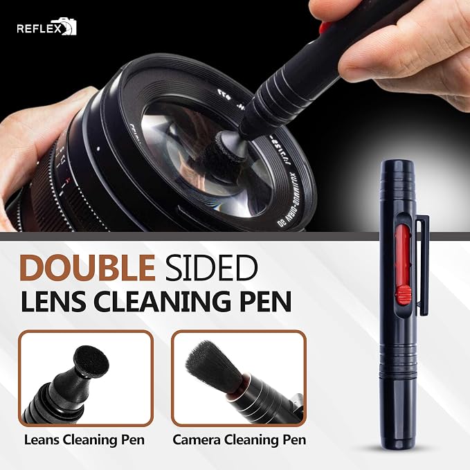 REFLEX CAMERA Professional 19 in 1 Camera Cleaning Kit, Camera Lens Cleaning Kit with Lens Pen, Air/Dust Blower, Microfiber Lens Cloth, Sensor Cleaning Swabs, Lens Solution & Handy Storage Container - Image 3