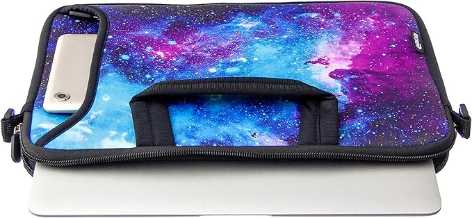 RICHEN 11 11.6 12 12.5 13 inches Case Laptop/Chromebook/Ultrabook/PC Messenger Bag Tablet Travel Case Neoprene Handle Sleeve with Shoulder (11-13.3 inch, Galaxy)