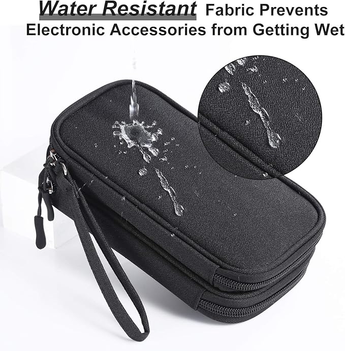 Tech Organizer Travel Case, Carrying Tech Kit for Electronics and Accessories (Medium, Black)