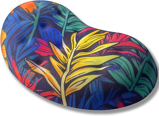 BRILA Ergonomic Memory Foam Mouse Wrist Rest Support Pad Cushion for Computer, Laptop, Office Work, PC Gaming - Massage Holes Design - Wrist Pain Relieve (Vibrant Plants)