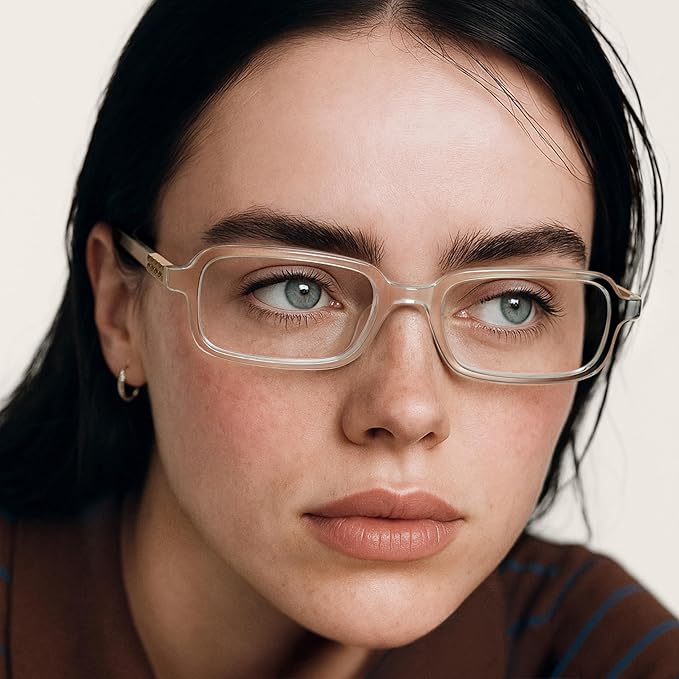 livho Blue Light Glasses for Women – Y2K Aesthetic Frame with Blush Pink Case, 90s Vibe for Screen Time Blue Light Blocking