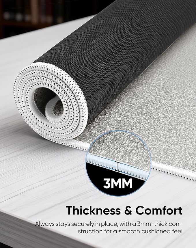 Waterproof Large Gaming Mouse Pad with Durable Stitched Edges, Non-Slip Rubber Base, Grainy Jacquard Mouse Mat Desk Pad for Home Office Gaming, 31.5''x11.8''x0.12'', Matte Beige