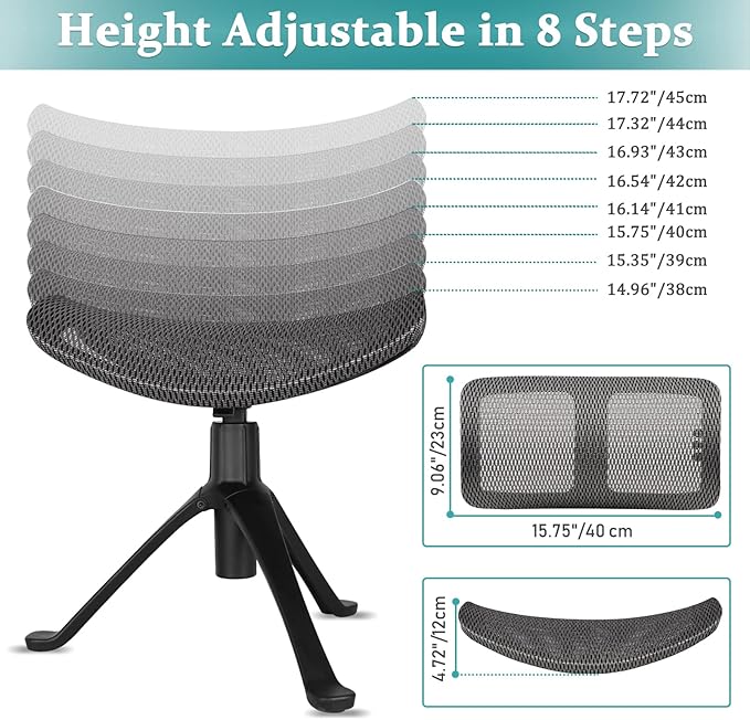 Lilithye Footrest for Desk Adjustable Height 2-in-1 Function Rotatable Ergonomic Under Desk Footrest Ottoman Stool Rolling Leg Rest for Home Office (Gray)