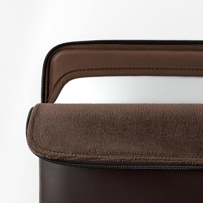 Comfyable Slim Laptop Sleeve Compatible with 13 Inch MacBook Air 13 in M5 M4 M3 M2, 13" MacBook Pro/Neo, PU Leather Bag Water-Resistant Cover Case, Chocolate