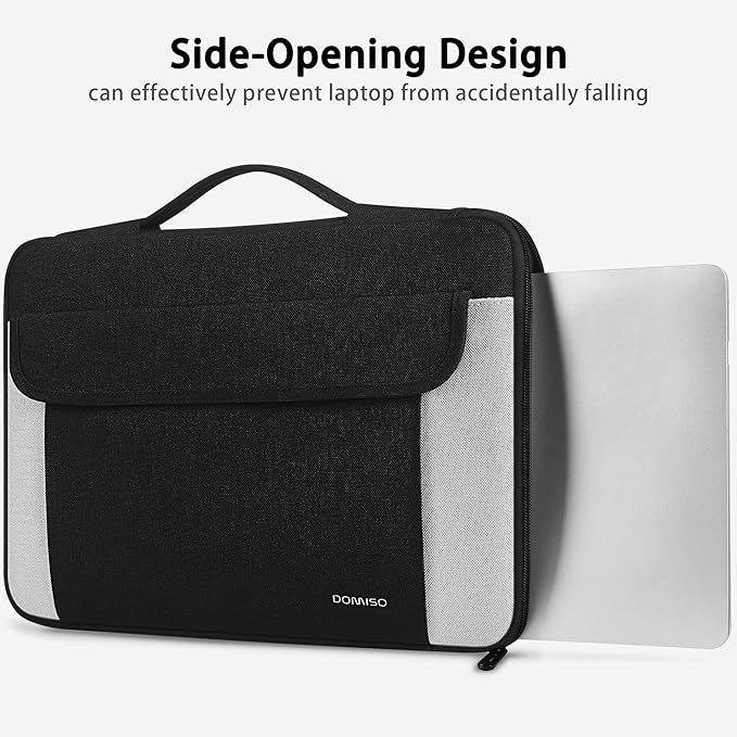 DOMISO 15.6-16 Inch Laptop Sleeve Case,Water-resistant Laptop Protective Case for MacBook Pro16,Dell XPS 16,Lenovo,HP, ASUS, Acer,Black