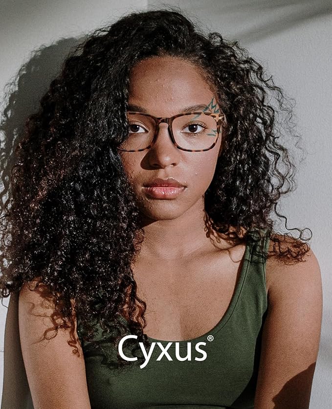 Cyxus Blue Light Glasses Men Women Reduce Eye Strain UV Blocking for Office Work Computer Screen 8082