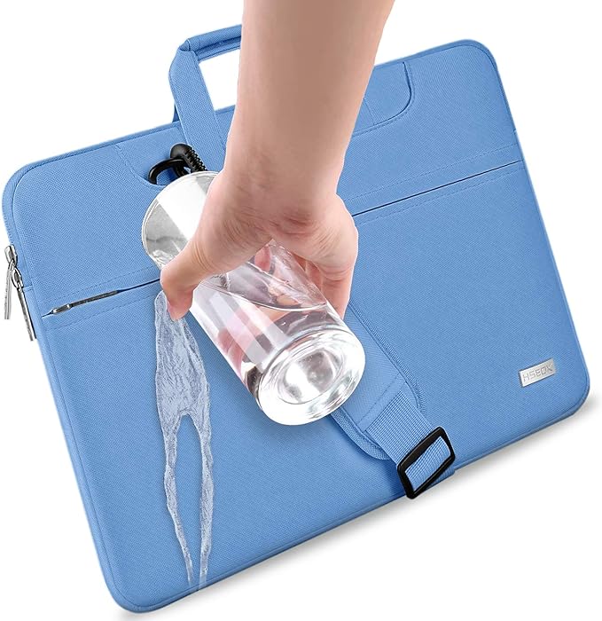 Hseok 17.3 Inch Laptop Shoulder Bag, Water-Resistant & Shockproof Protective Computer Case Compatible with 17.3 inch Dell Asus HP Lenovo Acer MSI Notebooks,Light Blue