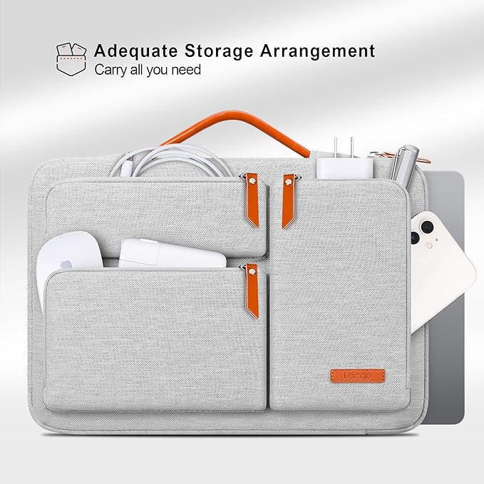 Lacdo 360° Protective Laptop Sleeve Case for MacBook Air/Pro, 13-13.3 inch Notebook, 14 inch MacBook Pro M5 Pro/Max A3426 A3427 (2026), M5/M4/M3/M2/M1 A3434 A3112 A3401 A3185 A2992 Computer Bag, Gray