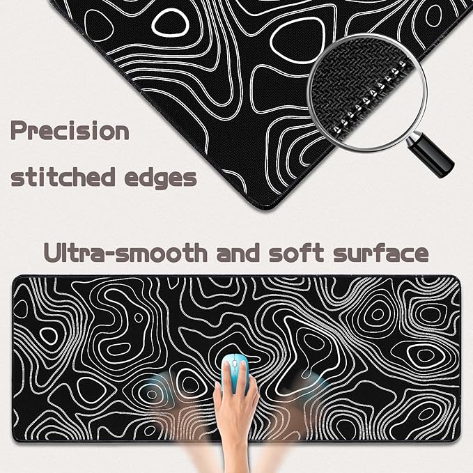 Mouse Pad Gaming - Desk Mat for Keyboard and Mouse - Large Mouse Pad for Desk, World Map Mousepad (31.5 x 11.8inch) with Non-Slip Base, Desks Pad Mat for Gaming, Office and Home