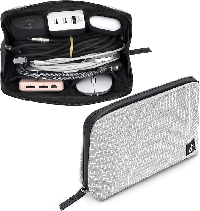 SIMTOP Cord Organizer Travel Small Tech Bag Pouch Case for Cords, Charger, Hard Drive, Power Bank ?€? Water-Resistant Electronics Organizer, Small Portable Gadget Case for Travel