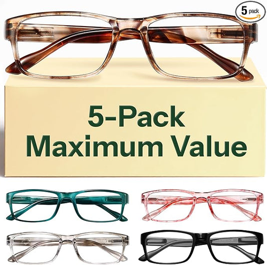 Gaoye 1.0 Professional Reading Glasses for All Day - Computer Readers with Blue Light Protection - Value Pack