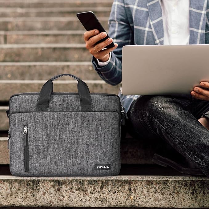 KIZUNA Laptop Bag 16 Inch Computer Shoulder Case Sleeve Briefcase For MacBook Pro 16 M4-M1/16 Dell Pro 16 Plus/14 Dell Latitude 5550/16.3" XPS 16/15.6" IdeaPad Slim 3i Gen 9,Grey