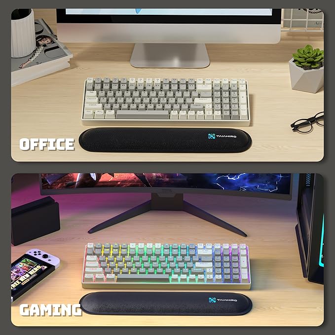 Wireless Mechanical Keyboard, 100-Key 96% Layout Gaming Keyboard with Wrist Rest, Hot-Swappable Silent Linear Switches, Tri-Mode BT/2.4G/USB-C, LED Backlit, 3000mAh Battery for Windows and Mac