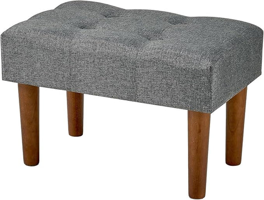 VECELO Small Foot Rest Under Desk Ottoman, Linen Foot Stool with Legs, Rectangle Footrest Leg Rest for Sofa, Relieve Stress, Better Posture, Ottoman Rest Stools for Living Room Entryway, Gray