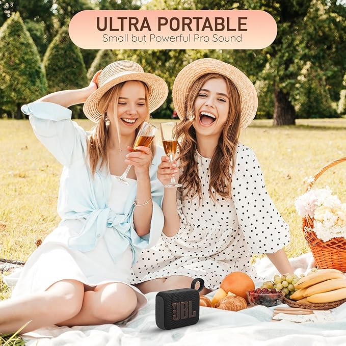JBL Go 4 Portable Bluetooth Wireless Speaker, IP67 Waterproof and Dustproof Built-in Battery - White - Boomph's Comprehensive Ultimate Performance Cloth Solution for Your On-the-Go Sound Experience