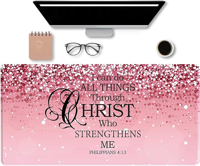 Large Pink Desk Mat Extended Mouse Pad, Cute Mousepad Desk Pad,Waterproof Durable Non-Slip Rubber Base Gaming Mousepad Desk Mat for Office/Home/Desktop,Pink Mouse Pad for Women