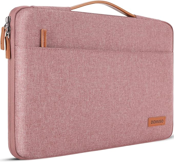 DOMISO 14 inch Laptop Case Sleeve Protective Cover Compatible with 15 inch MacBook Air M4 M3 M2,MacBook Pro,14-15 inch HP Dell ASUS Lenovo Chromebook,Waterproof Computer Cases Bag with Handle,Pink