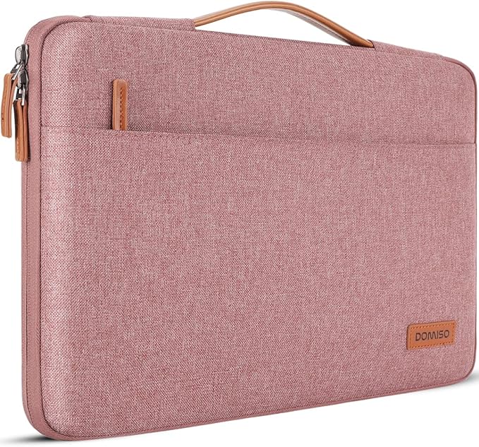 DOMISO 13.3 inch Laptop Case Sleeve Protective Cover Compatible with 14 inch MacBook Pro M4 M3 M2/MacBook Pro Max,13-13.3 inch Dell,Lenovo, HP,Waterproof Computer Cases Bag with Handle,Pink