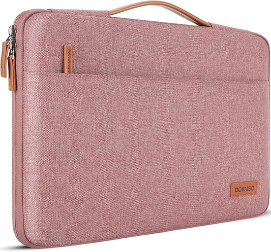 DOMISO 13.3 inch Laptop Case Sleeve Protective Cover Compatible with 14 inch MacBook Pro M4 M3 M2/MacBook Pro Max,13-13.3 inch Dell,Lenovo, HP,Waterproof Computer Cases Bag with Handle,Pink