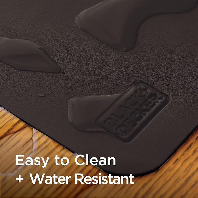 Black+Decker Faux Leather Desk Mat for Keyboard and Mouse - Office Desk Accessories - Protective Office Desk Decor Men, Women, Teens - Desk Pad Mat for Gaming, Work from Home, Office - Desk Organizers