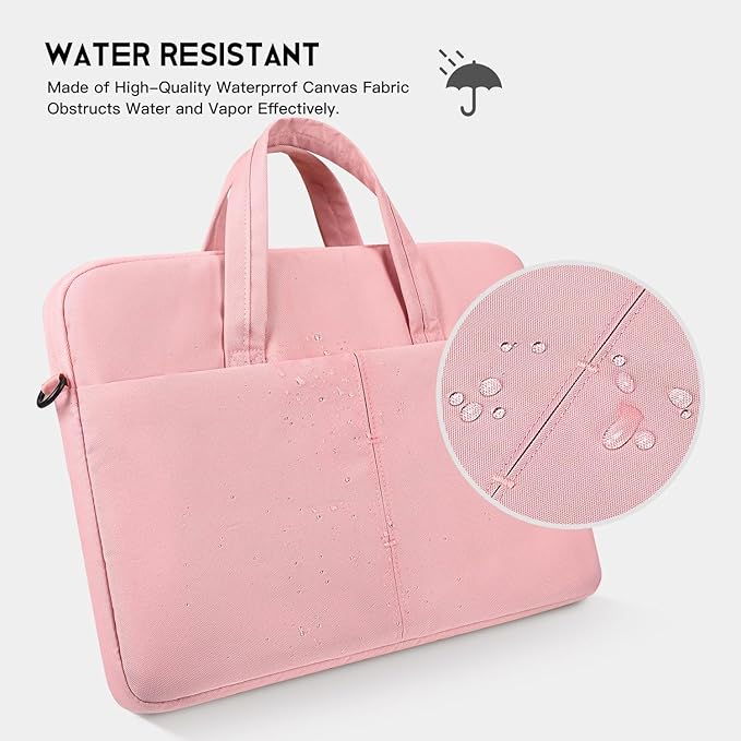 14 Inch Laptop Case Sleeve Carrying Bag for HP Chromebook/EliteBook/Stream, MacBook Air 15.3 M4, Lenovo IdeaPad Flex 5,13.5 Inch Surface Laptop 7/6, ASUS Dell Acer Samsung, Pink