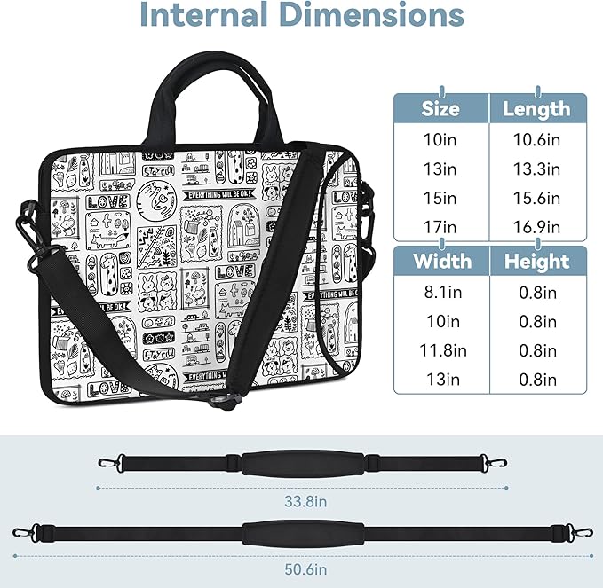 RICHEN Messenger Bag Carrying Case Sleeve with Handle Accessory Pocket Fits Laptops/Notebook/ebooks/Kids tablet/ipad (11-13.3 inch, Animal Cartoon)