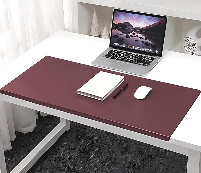 Office Desk Pad, Writing Mat with Full Grip Fixation Lip, Non-Slip PU Leather Table Blotter Desk Protector Gaming Mat Laptop Keyboard Working Mat, Waterproof Table Protective Pad