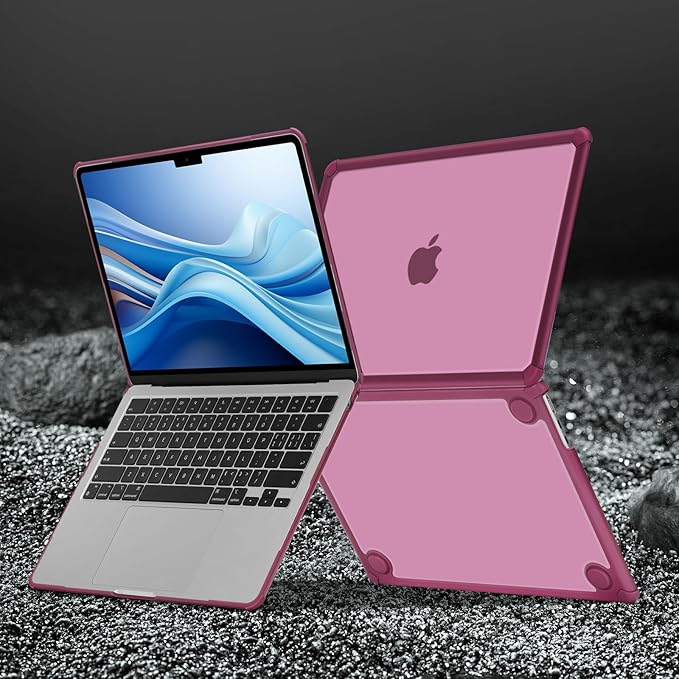 MOSISO Compatible with MacBook Air 13 inch Case M5 2026 M4 2025 M3 M2 2024-2022 A3449 A3240 A3113 A2681,3 in 1 Kit Crack-Resistant Heavy Duty Protective Plastic Hard Case with TPU Bumper, Wine Red