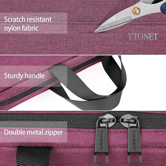 Ytonet Laptop Case 15.6 Inch, TSA Friendly Laptop Sleeve Cover with Handle for Women, Protective Slim Computer Carrying Case Compatible with HP Dell Lenovo Asus Notebooks, Purple Red | TSA Friendly, with Handle, for Women, Protective, Slim, Purple Red