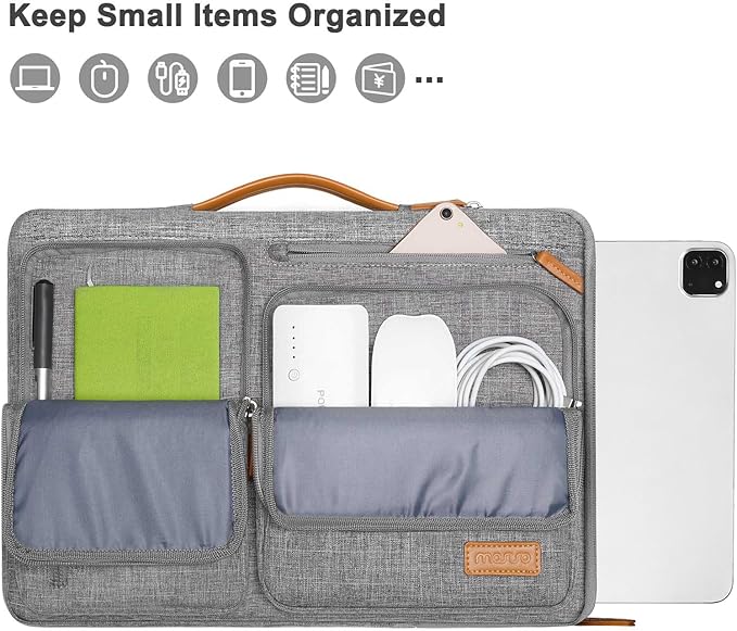 MOSISO 9-11 inch Tablet Sleeve Case for iPad A16 2025, iPad Air 11 inch M3 M2, iPad Pro 11 M4, iPad 10/9/8/7th, Galaxy Tab A9+/S9/S8/Plus 11, Side Open Carrying Bag with 4 Zipper Pockets, Gray