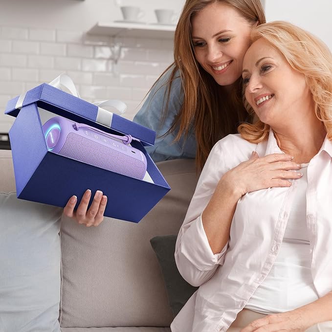 MIATONE Portable Bluetooth Speaker 36W Stereo Sound Bass Boost, 24H Playtime, Bluetooth 5.3 TWS Pairing Girl Friend Gifts for Woman Birthday Present (Purple)
