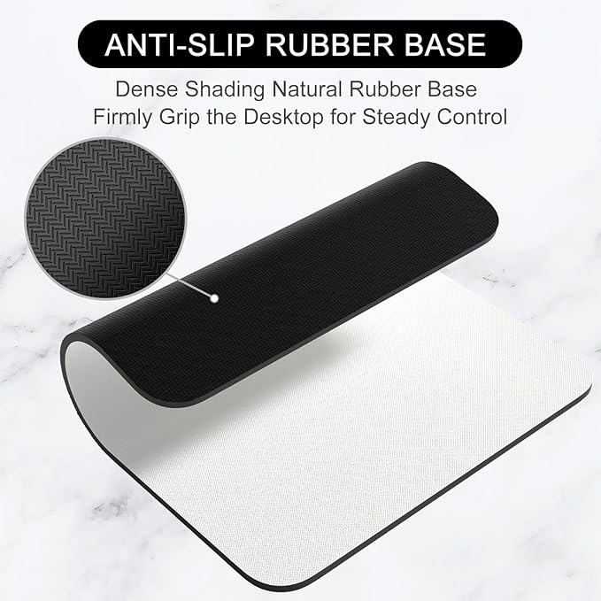 Hsurbtra Mouse Pad, Premium-Textured Square Mousepad 7 x 9 Inch, Thick 3 mm Anti-Slip Waterproof Rubber Pretty Cute Computer Mat for Office Gaming Laptop Women Kids Ivory White