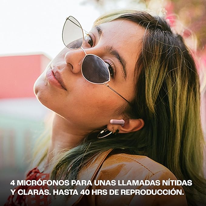 JBL Vibe Beam 2 - True Wireless Noise Cancelling Earbuds with JBL Pure Bass Sound & Smart Ambient technology, 4mics for crisp, clear calls, up to 40Hrs of Playback, IP54 Dust & Water resistant (White)