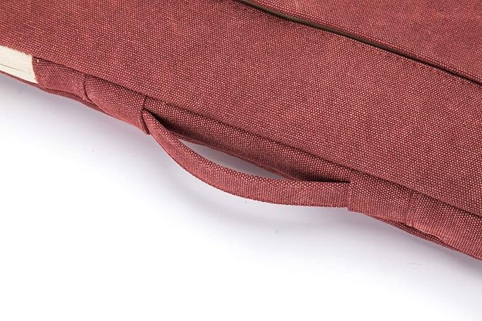 Kinmac 360° Protective Laptop Sleeve Case Bag Cover with Handle for MacBook Air 15 inch, and 15 inch-15.6 inch HP,Lenovo,Dell,ASUS,Acer Notebook Computer (Wine Red Canvas)