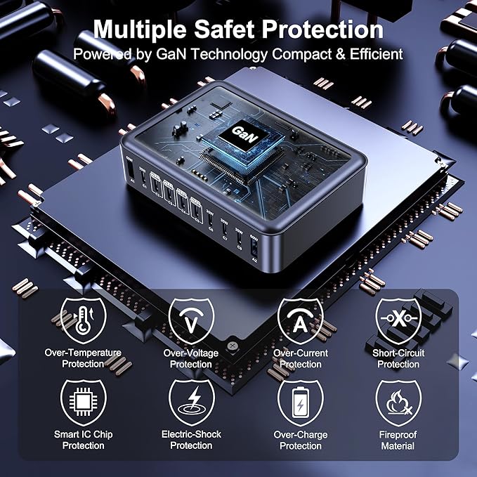 CHIPOFY 710W USB C Charging Station, 10-Port Dual PD3.1 140W QC3.0 60W GaN Laptop Fast Charger Block for MacBook Pro/Air, iPad, iPhone 17 16 Pro Max, Galaxy S25/ S24 and More