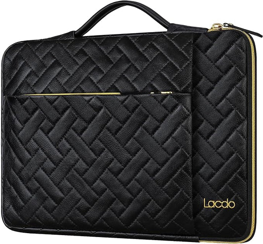 Lacdo 360° Protective Laptop Sleeve Case for 15 inch New MacBook Air M5/A3448 (2026), M4 A3241 2025, M3 A3114, M2 A2941 2024-2023, 15 inch MacBook Pro A1990 A1707 Computer Bag Sleeve, Elegant Black