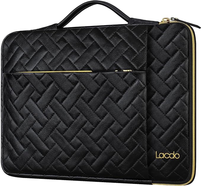 Lacdo 360° Protective Laptop Sleeve Case for 13 inch New MacBook Air M5 A3449 (2026), M4 A3240 2025, M3 A3113, M2 A2681, M1 A2337 A2179 A1932 | 13 inch MacBook Neo A18 Pro A3404 (2026), Elegant Black