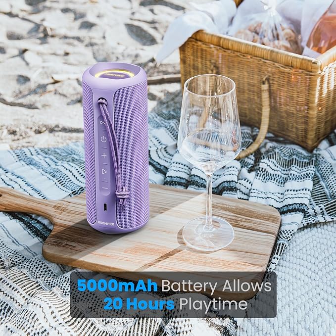 MIATONE Portable Bluetooth Speaker 36W Stereo Sound Bass Boost, 24H Playtime, Bluetooth 5.3 TWS Pairing Girl Friend Gifts for Woman Birthday Present (Purple)