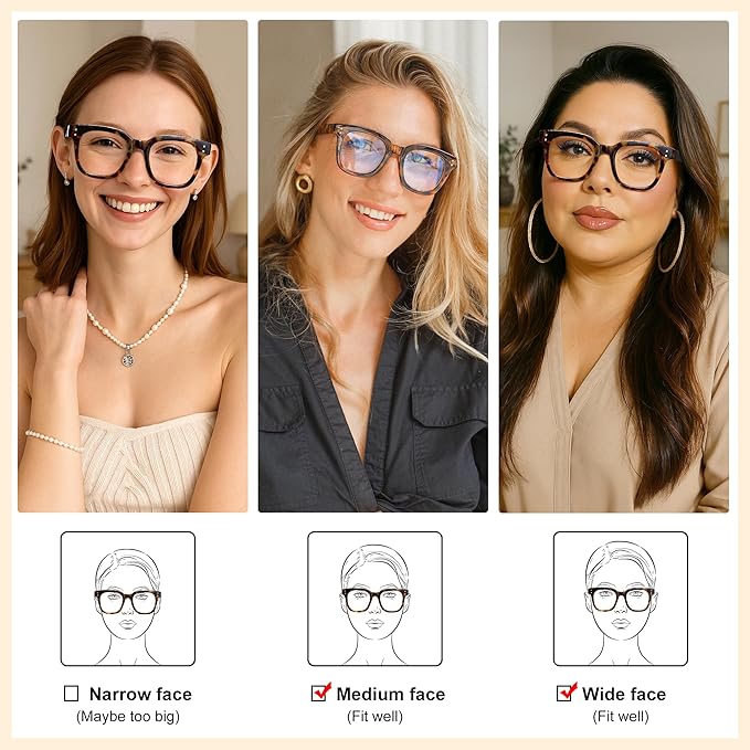Madison Avenue Oversized Blue Light Blocking Glasses for Women Fashion Blue Light Blockers Anti Eyestrain & UV Protection Computer Eyeglasses (Orange Demi)