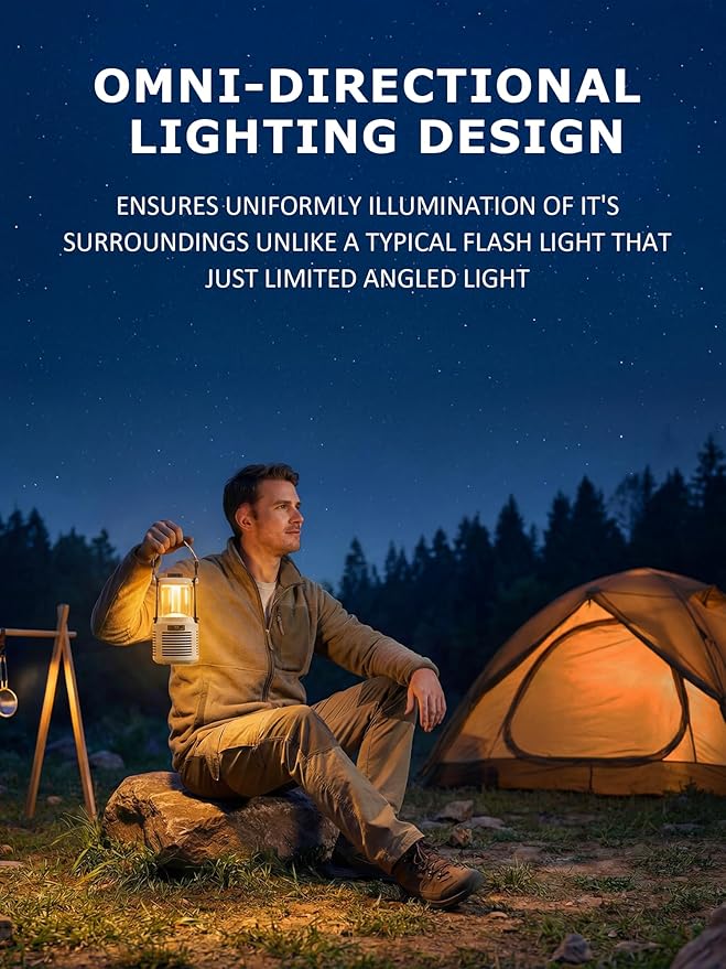 Dreamwave Conqueror Lantern Speaker, 30W RMS / 60W Max Portable Outdoor Camping Bluetooth Speaker with Light, 29H Playtime, IP66 Waterproof Dustproof, Bass & Treble EQ, TWS Stereo, Arctic White