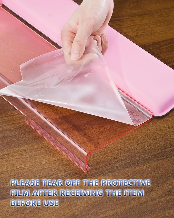Laborio Computer Keyboard Wrist Rest Stand for Desktop, Keyboard Holder for Easy Typing with Wrist Pad for Office Desk, Home, School (Pink)