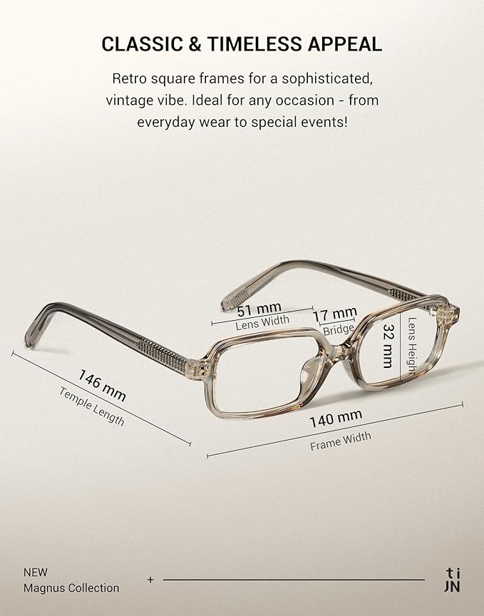 TIJN Blue Light Blocking Glasses Women Men Retro Cat Eye Square Oval Anti Glare Screen Computer Gaming Daily Eyeglasses TR90