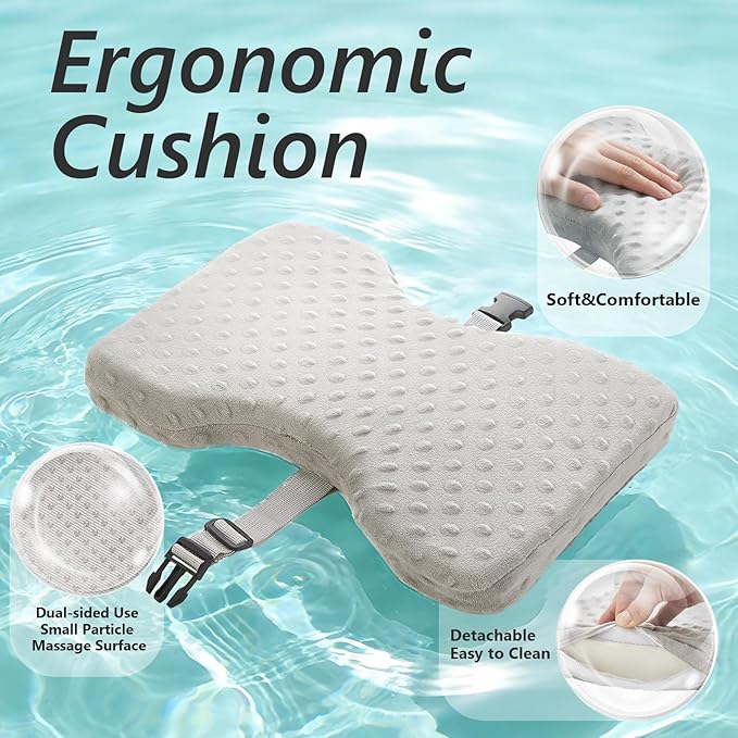 Foot Rest Under Desk, Under Desk Footrest, Foot Stool for Couch, Office Home, Gaming, 4-in-1 Bamboo Desk Foot Rest with 6 Adjustable Heights & Massage Cushion & Relieve Pressure on Legs, Waist & Back