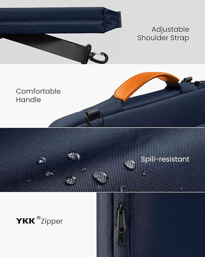 tomtoc 360 Protective Laptop Shoulder Bag for 13-inch MacBook Air M5/A3449(2026), M4/A3240, M3/A3113, M2/A2681, M1/A2337, Macbook Neo & Pro M2/M1, Water-Resistant Laptop Accessory Carrying Case Sleeve