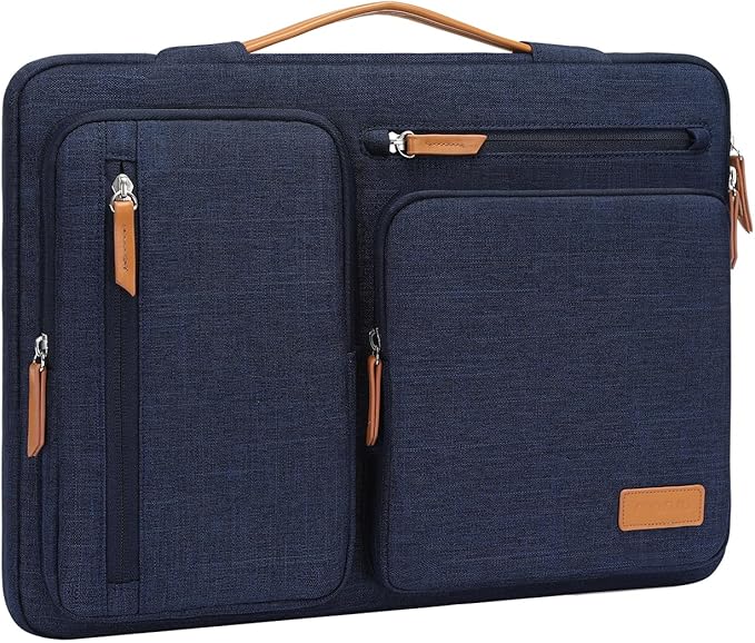 MOSISO 9-11 inch Tablet Sleeve Case for iPad A16 2025, iPad Air 11 inch M3 M2, iPad Pro 11 M4, iPad 10/9/8/7th, Galaxy Tab A9+/S9/S8/Plus 11, Side Open Carrying Bag with 4 Zipper Pockets, Navy Blue