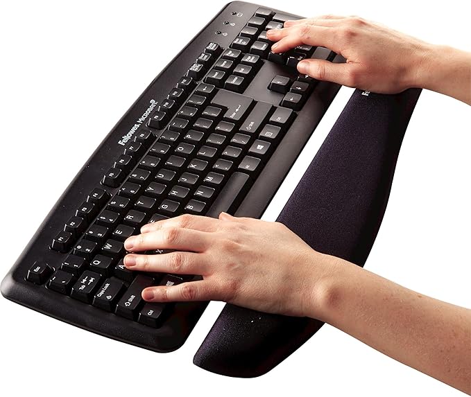 Fellowes PlushTouch Foam Keyboard Wrist Rest with MICROBAN - Graphite (9252301)