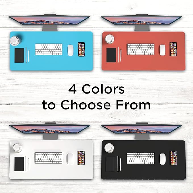 Black+Decker Faux Leather Keyboard and Mouse Desk Mat - Protective Decor for Home Offices and Gaming - Desk Organizers