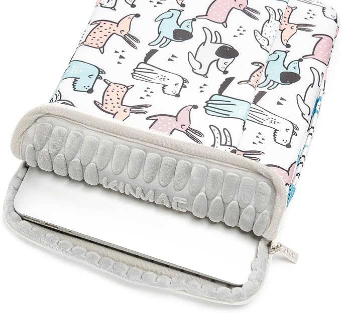 Kinmac Dogs Pattern 360° Protective Water Resistant Laptop Case Bag Sleeve with Handle for Surface Pro,MacBook Pro 13",MacBook 12",New MacBook Air 13" Retina and iPad pro 12.9